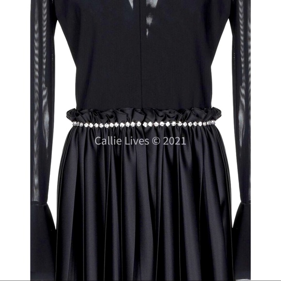 Callie Marco Bologna Pleated Spiral Jewel Statement Dress 8 - Picture 7 of 7